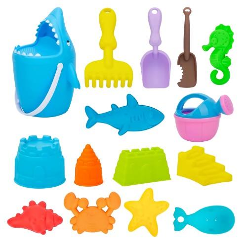 14PCS Sand Toys Beach Set Toy Shark Bucket Pail with Sand Filter for Children Kids Outdoor Play - Toytexx 14PCS Sand Toys Beach Set Toy Shark Bucket Pail with Sand Filter for Children Kids Outdoor Play - Toytexx